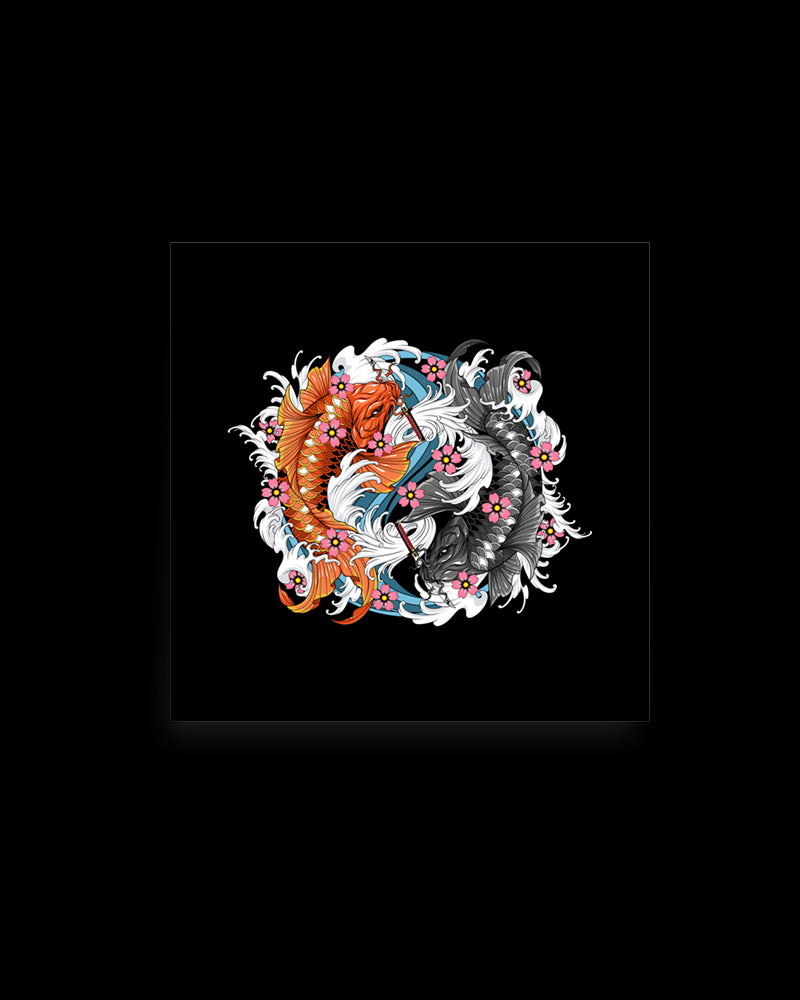 Garment featuring Japanese Irezumi-style artwork — Twin Koi Fish Tattoo Print
