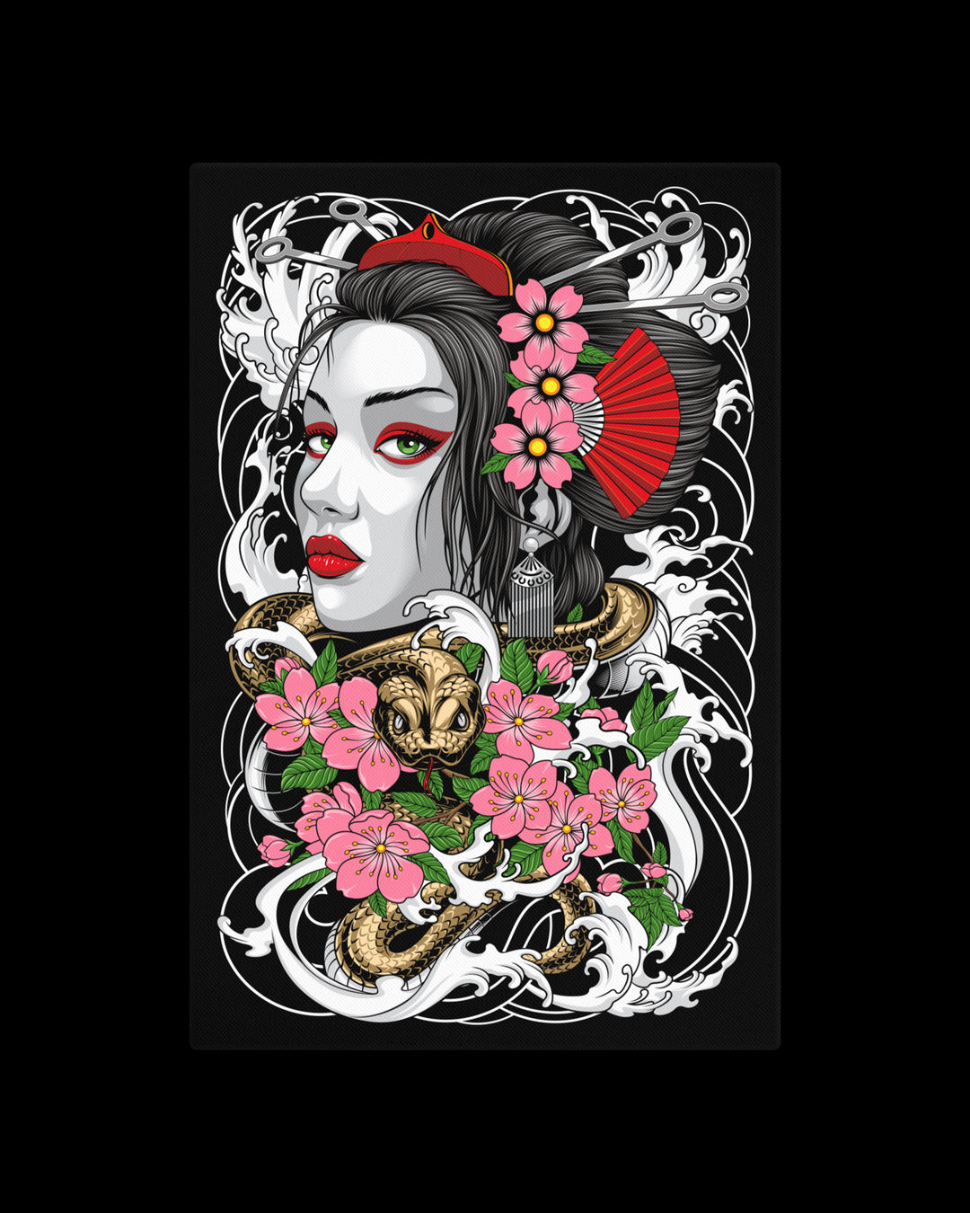 Coiled Geisha Canvas