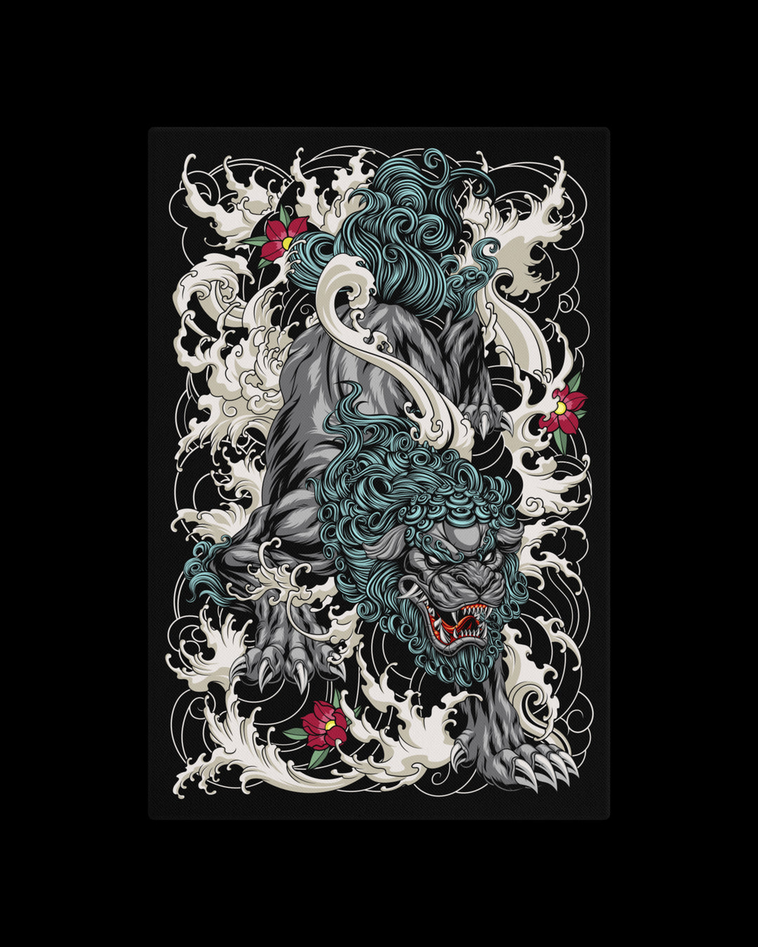 Diving Komainu Canvas