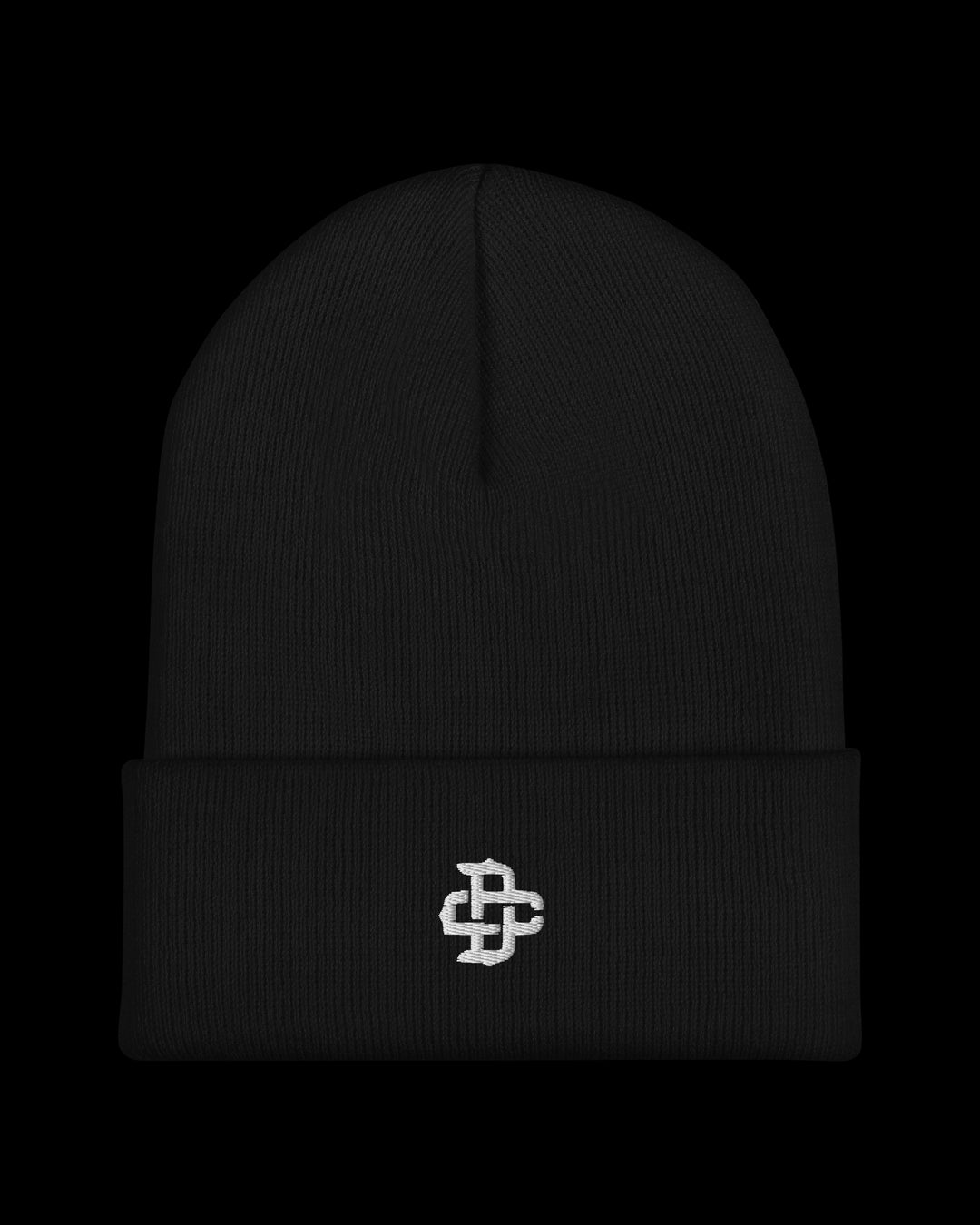 Black Cuffed Beanie - Monogram