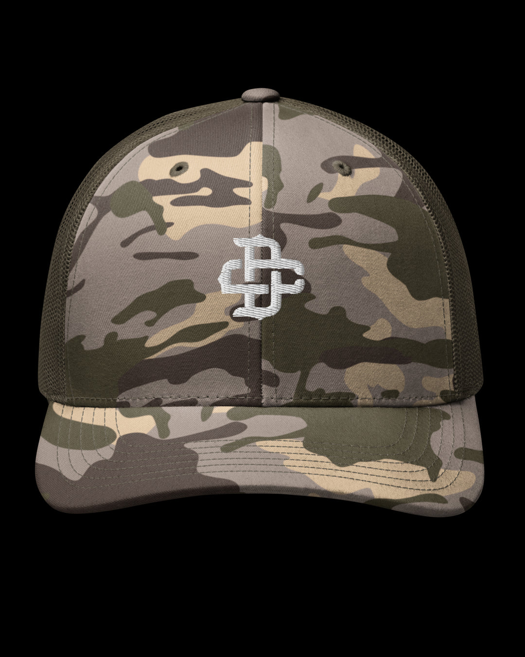 Camo Olive Trucker Hat - Monogram