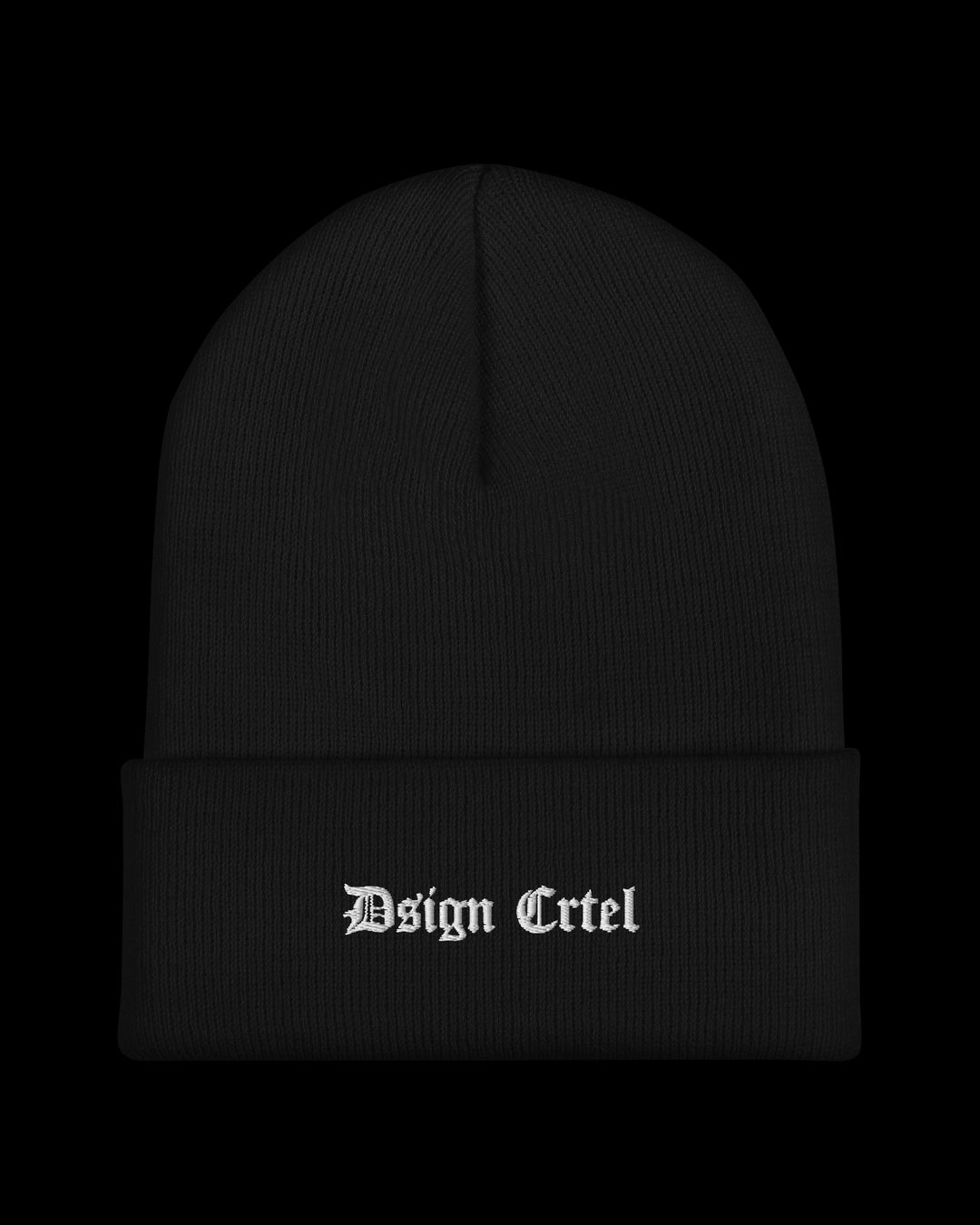 Black Cuffed Beanie - Script