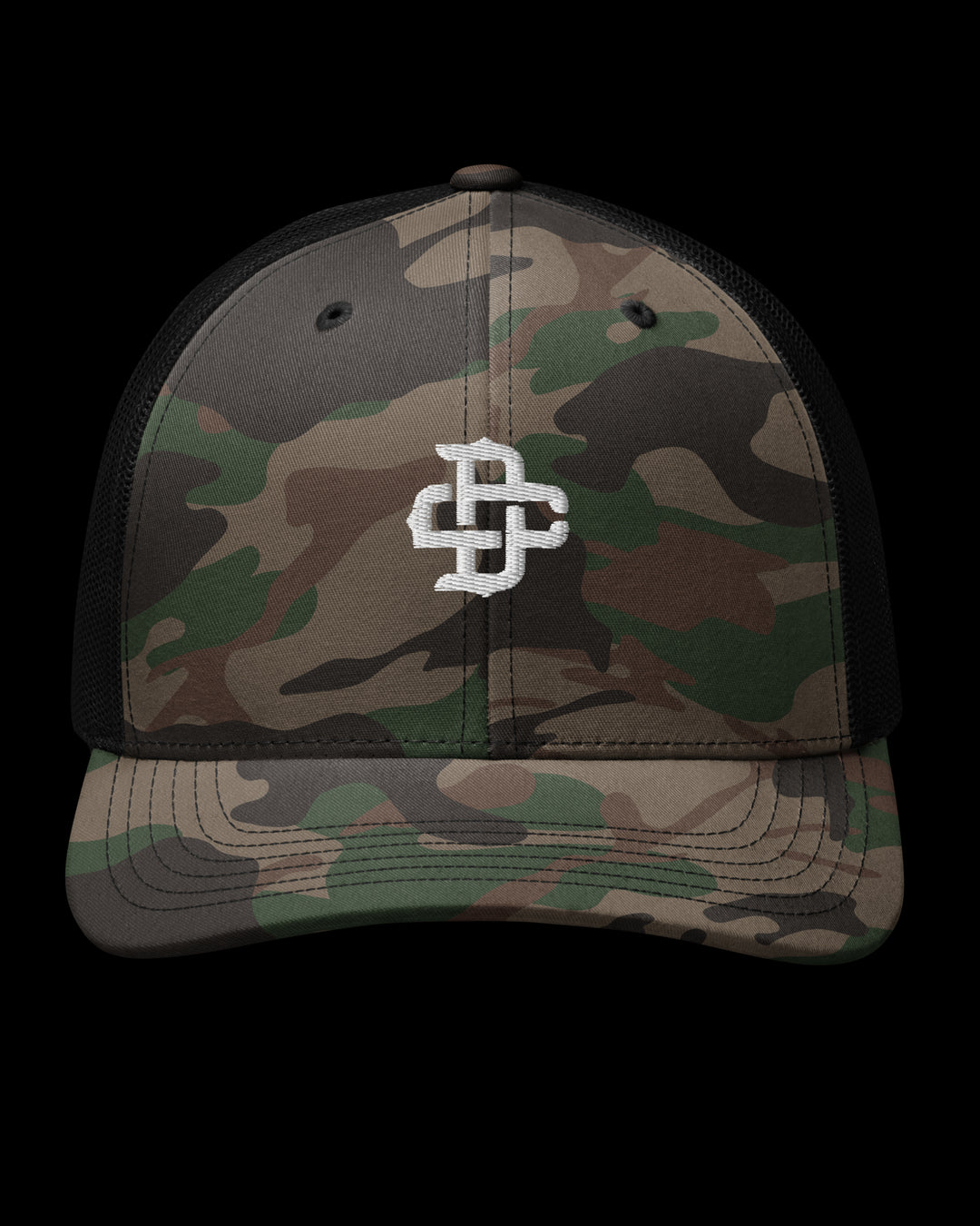 Camo Black Trucker Hat - Monogram