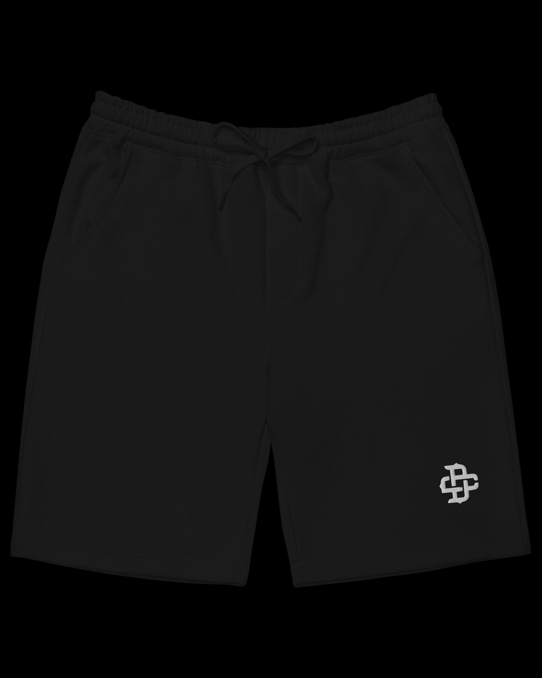 Black Men's fleece shorts - Monogram