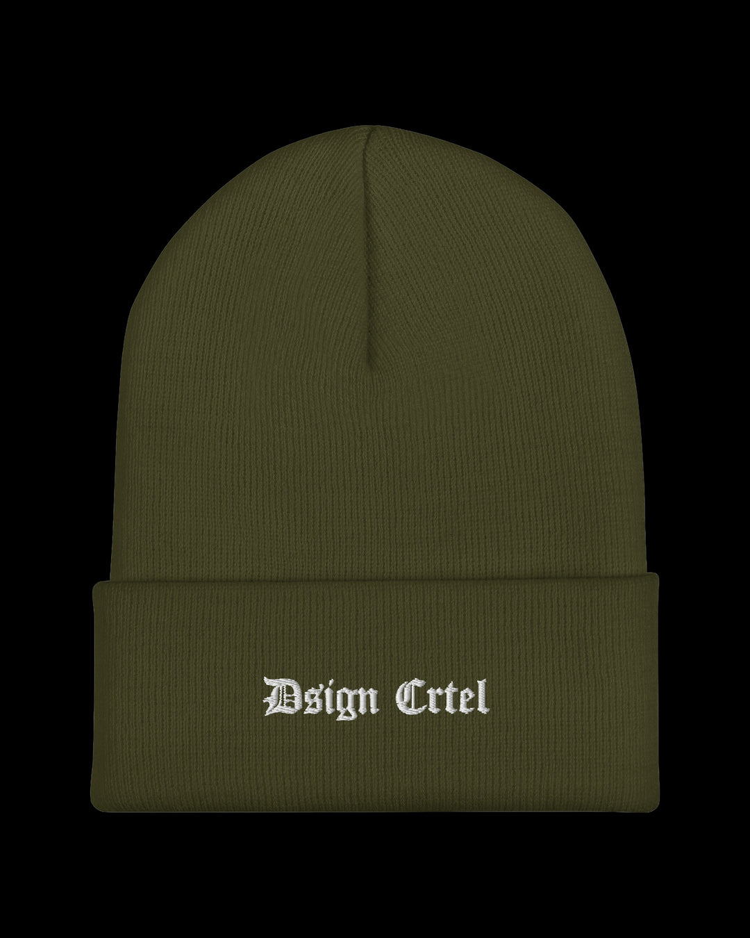 Olive Cuffed Beanie - Script