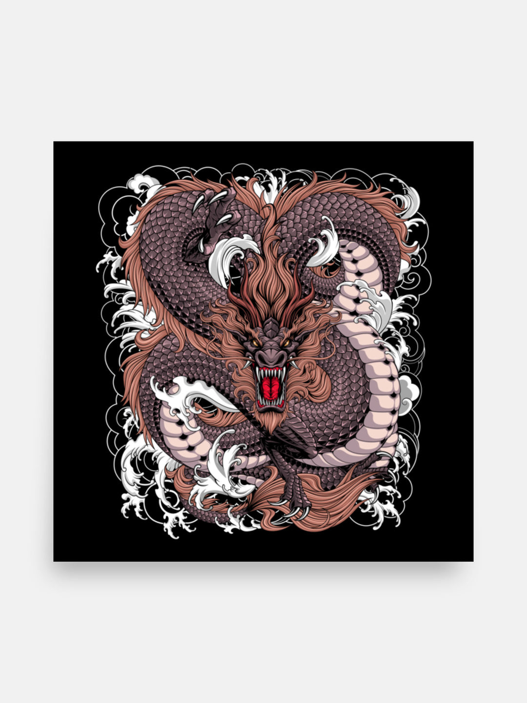 irezumi inspired dragon art print