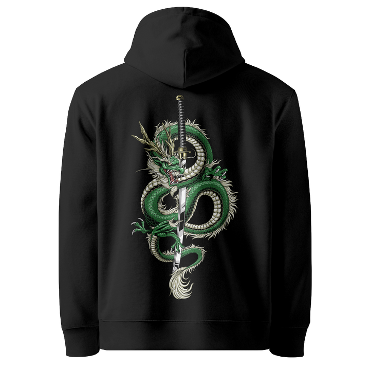 Emerald Dragons Fury Black Hoodie