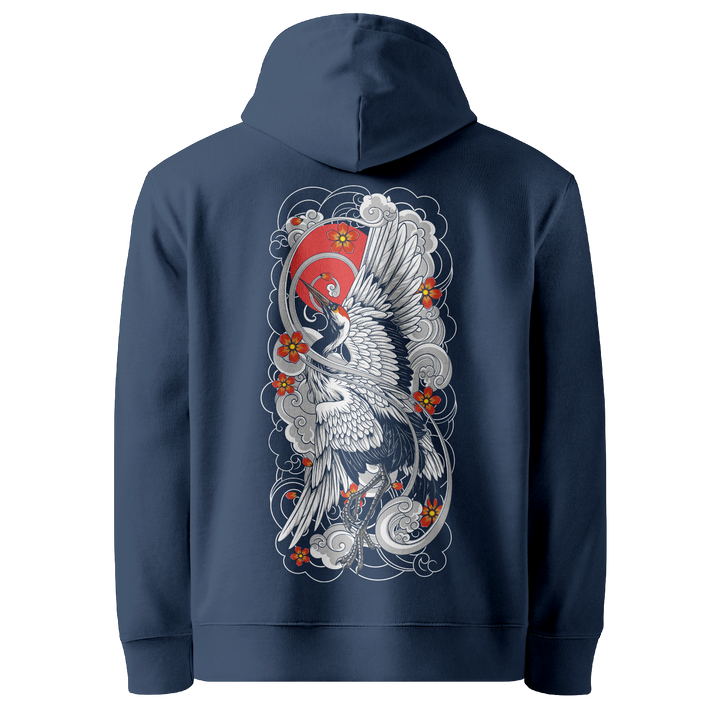 Ascending Crane French Navy Hoodie