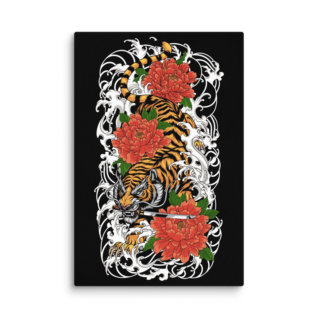 Irezumi Tiger Textured Canvas With Tattoo Inspired Artwork