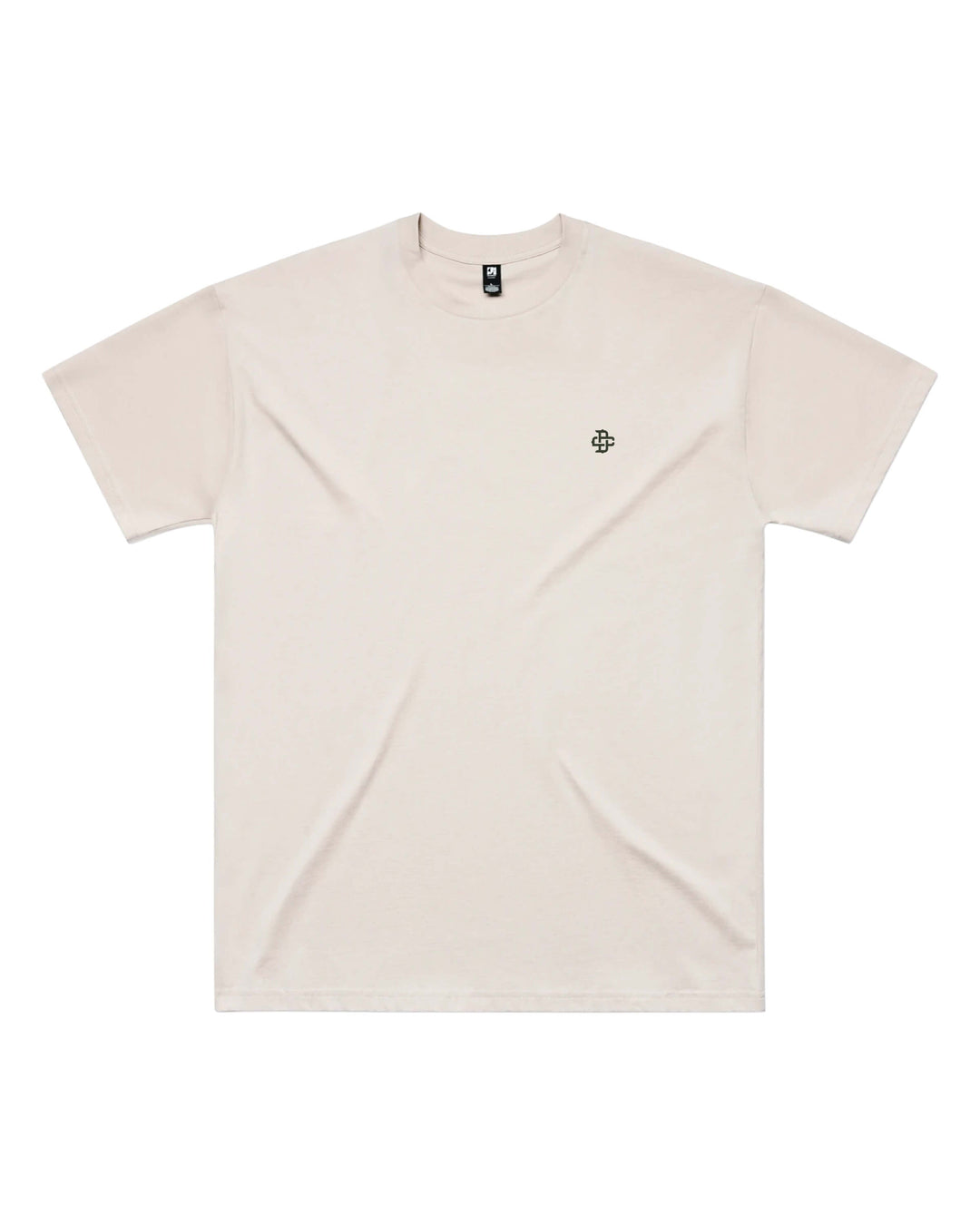 Front view of Japanese Samurai Mens Oversized Tee in Bone