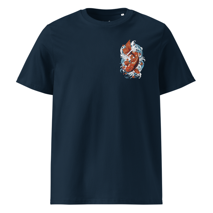 French Navy version of the Resilience in Motion Graphic Tee with left chest koi fish design