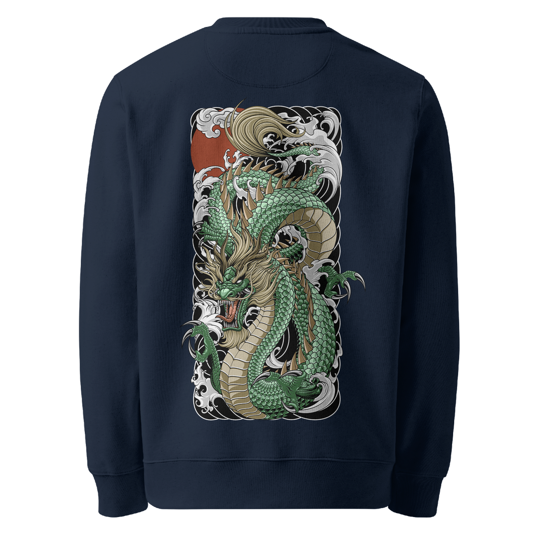 Tide Dragon Graphic Tattoo Sweatshirt - Navy