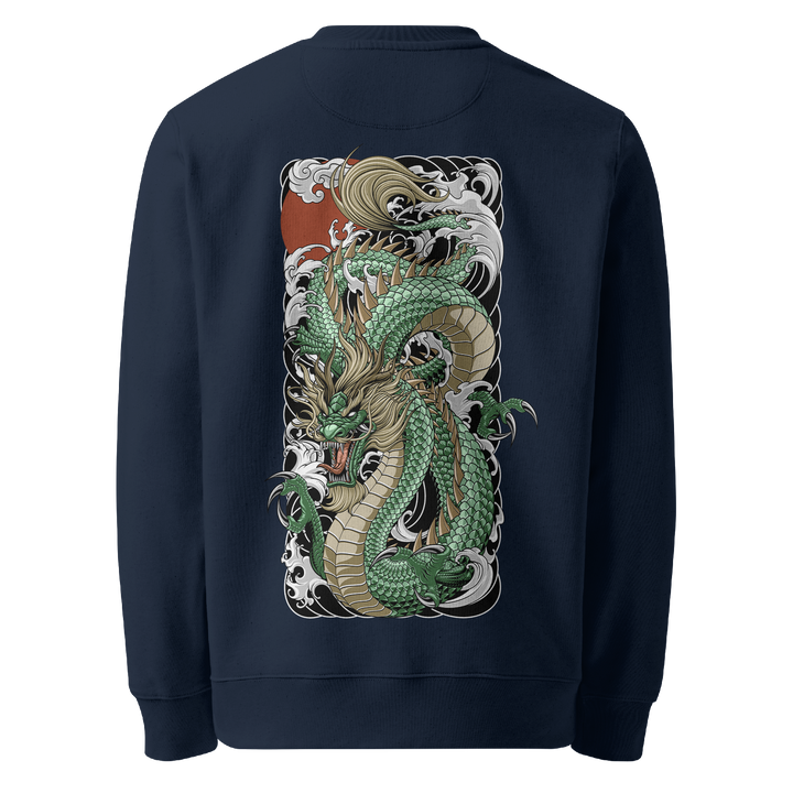 Tide Dragon Graphic Tattoo Sweatshirt - Navy