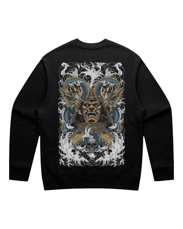 Ancient Samurai Black Crewneck Sweatshirt