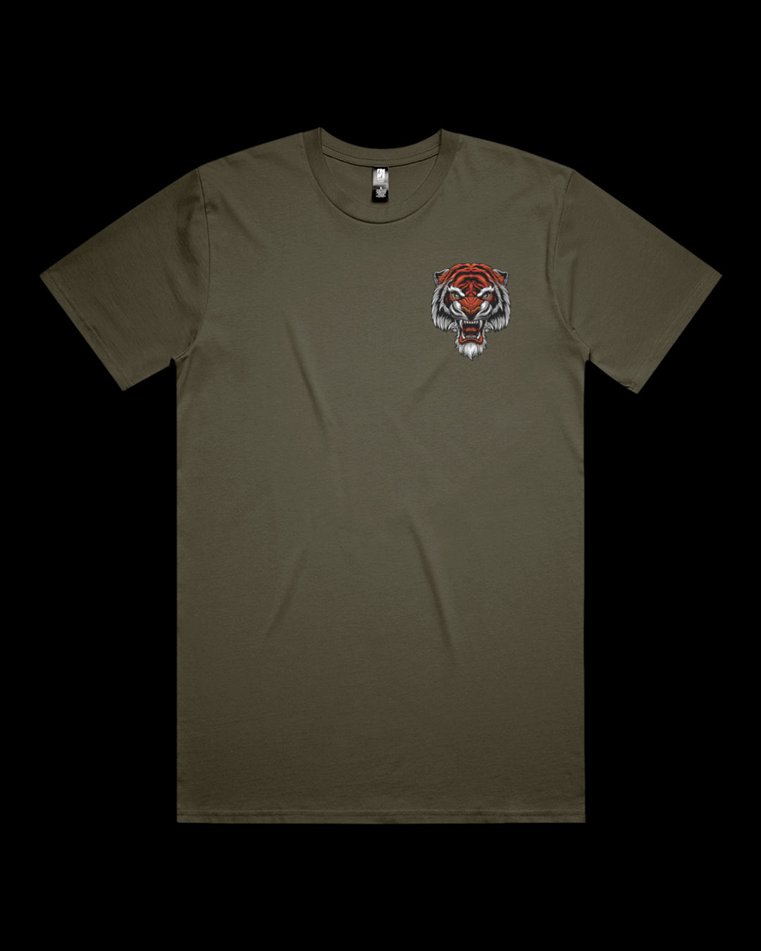 Graphic T-shirt featuring Tiger Head on left Chest