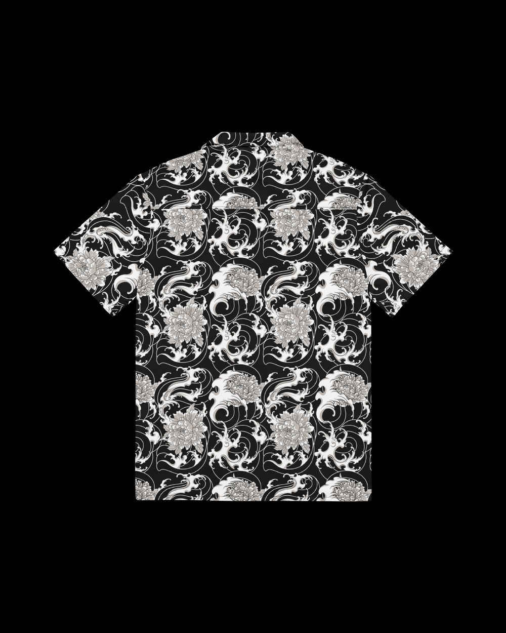 open collar shirt with a floral pattern