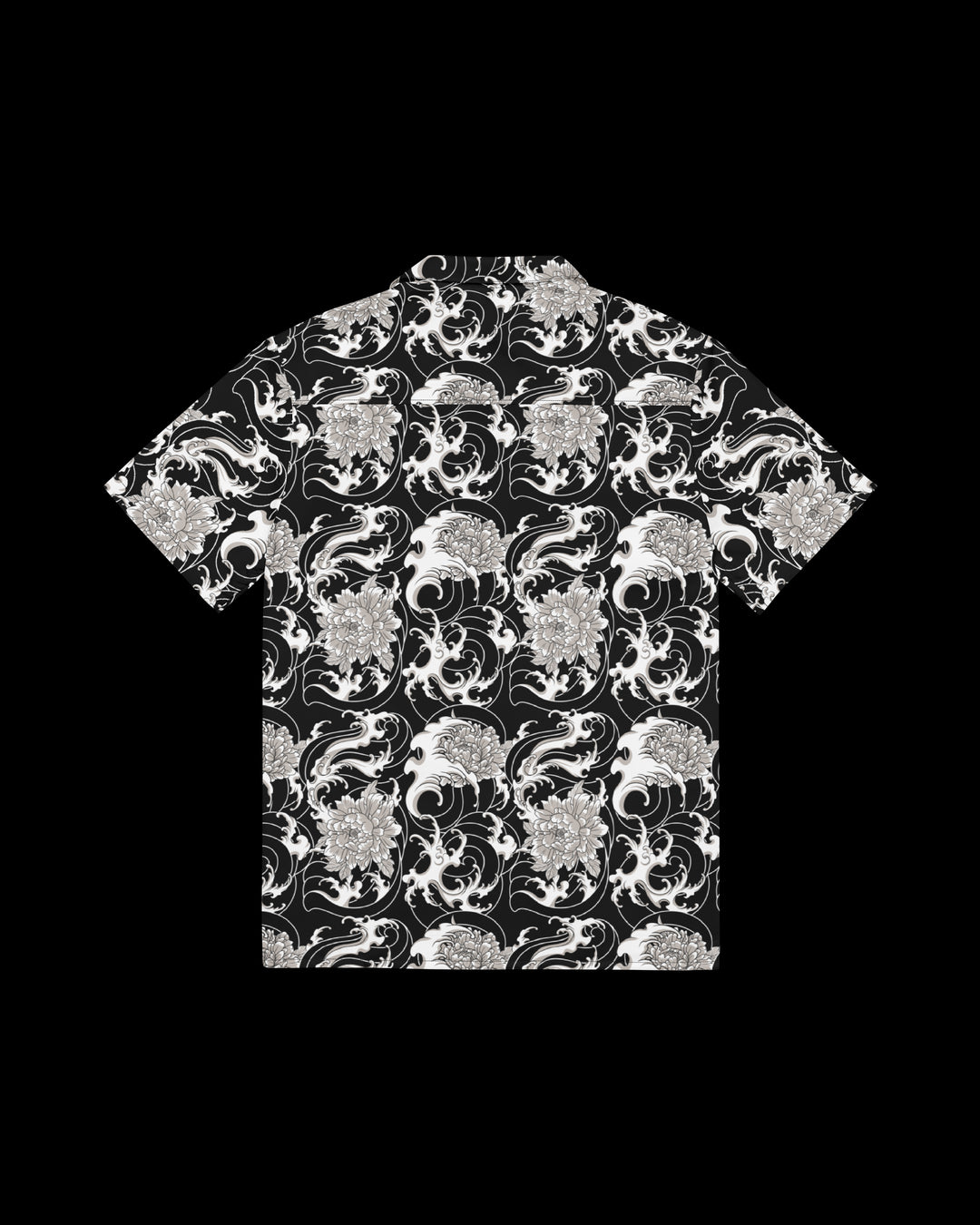 open collar shirt with a floral pattern