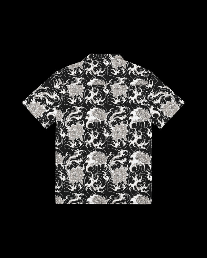 open collar shirt with a floral pattern