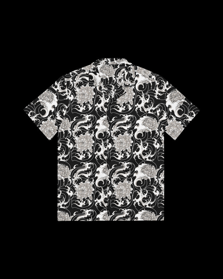open collar shirt with a floral pattern