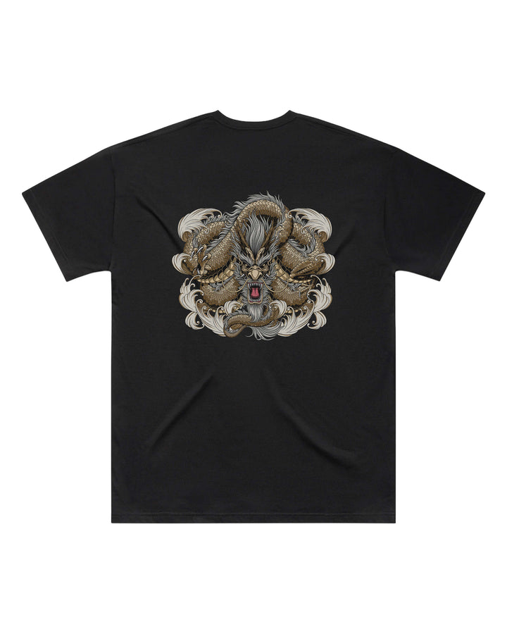 Oversized-fit t-shirt, Asian Dragon print - Black