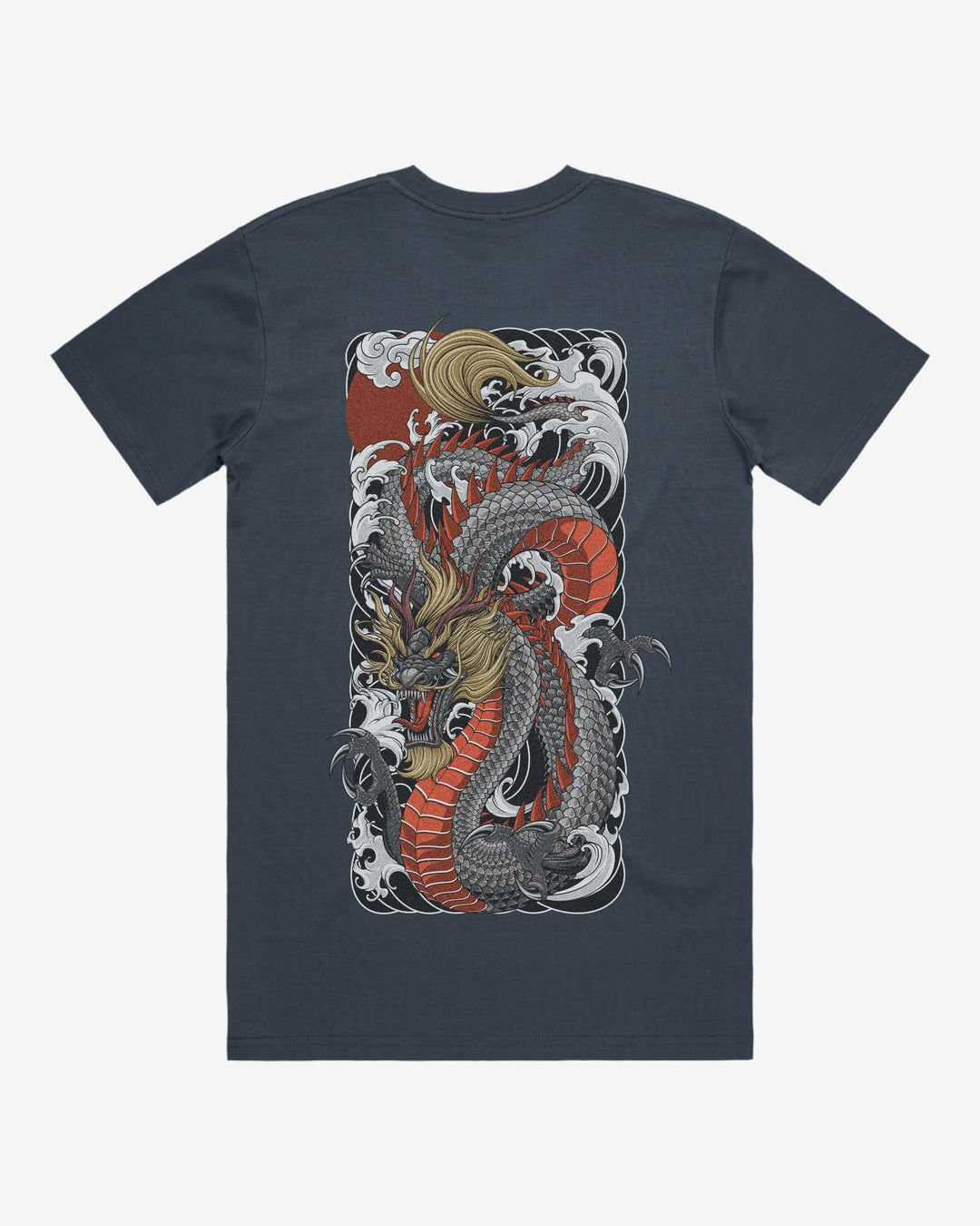 Heavyweight Japanese Graphic Tee — Black Dragon Back Print