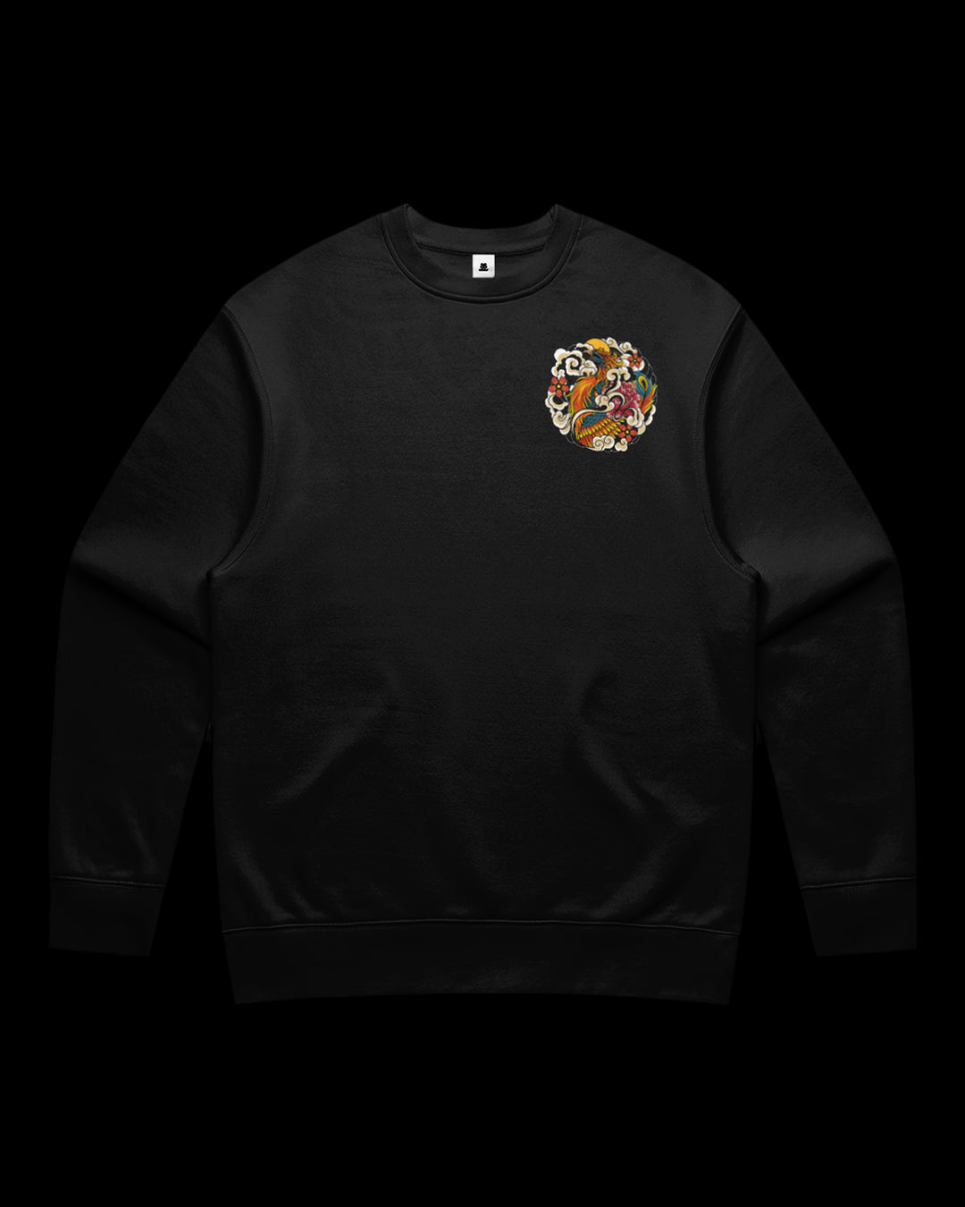 japanese sweatshirt with irezumi style phoenix print