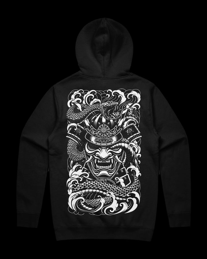 japanese irezumi inspired tattoo hoodie with large back print