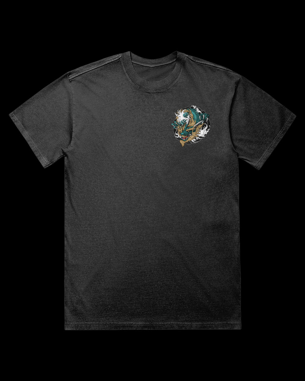 Dragons Samurai Acid Wash graphic T-Shirt