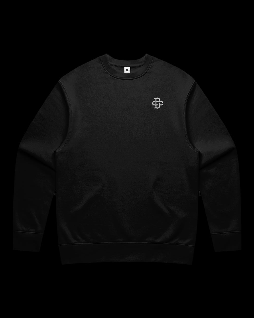 black sweatshirt dc logo embroidery