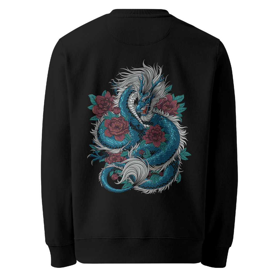 Blooming Guardian Graphic Tattoo Sweatshirt - Black