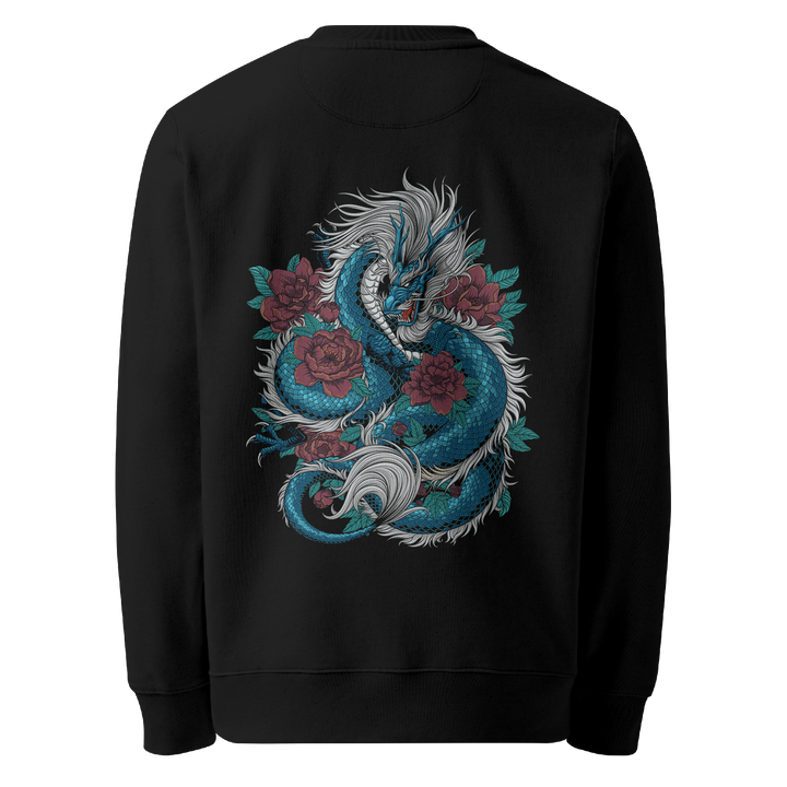 Blooming Guardian Graphic Tattoo Sweatshirt - Black