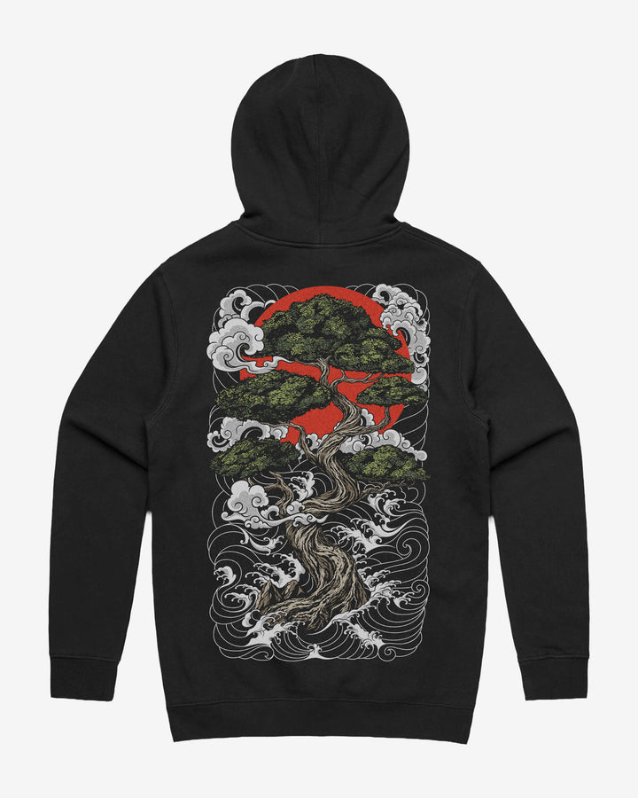 Bonsai Tree Graphic Hoodie With Back Print