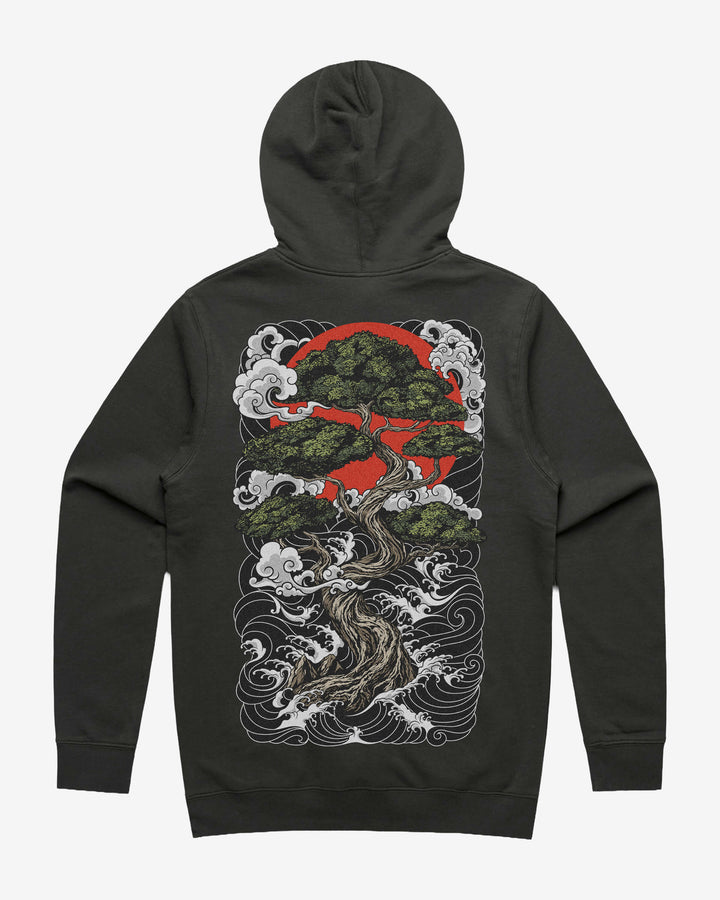 Bonsai Tree Graphic Hoodie With Back Print