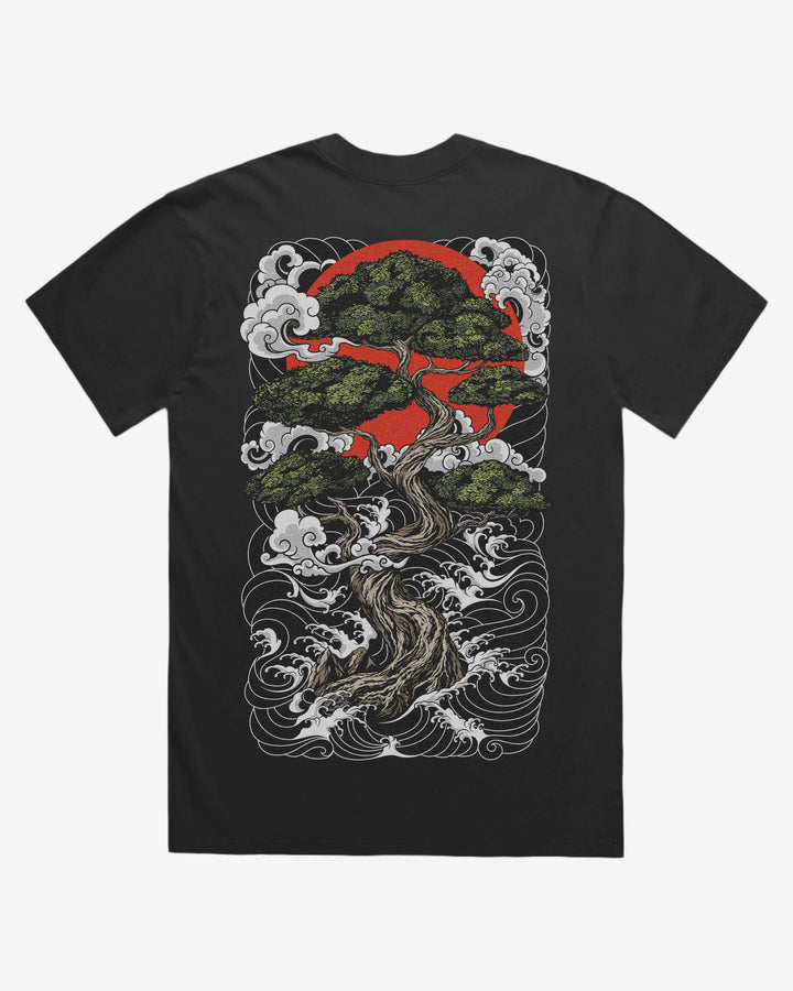 Faded Japanese Graphic T-Shirt -  Bonsai Tree