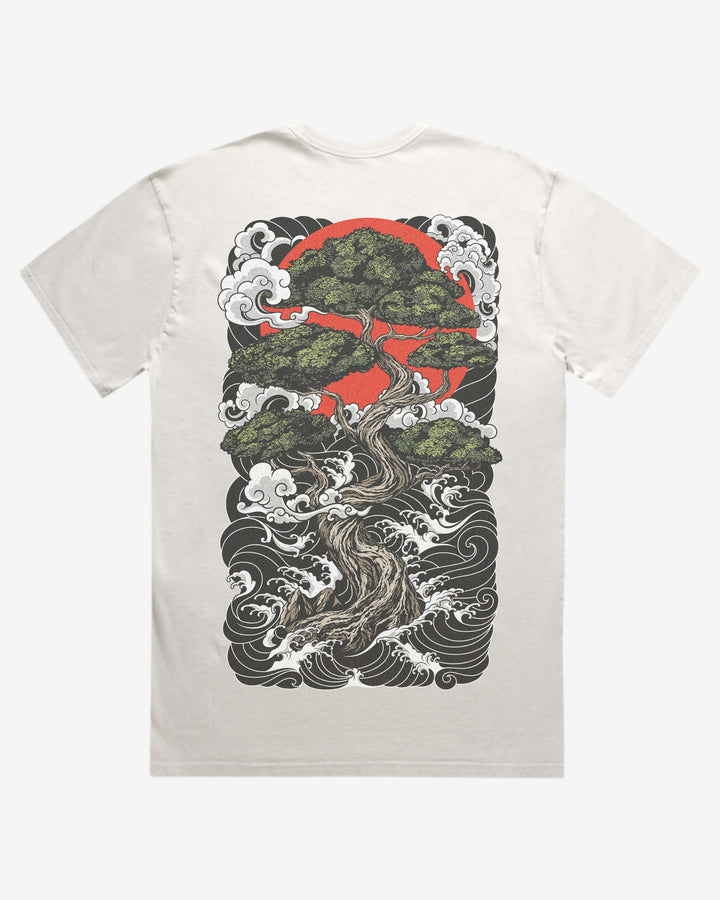 Faded Japanese Graphic T-Shirt -  Bonsai Tree