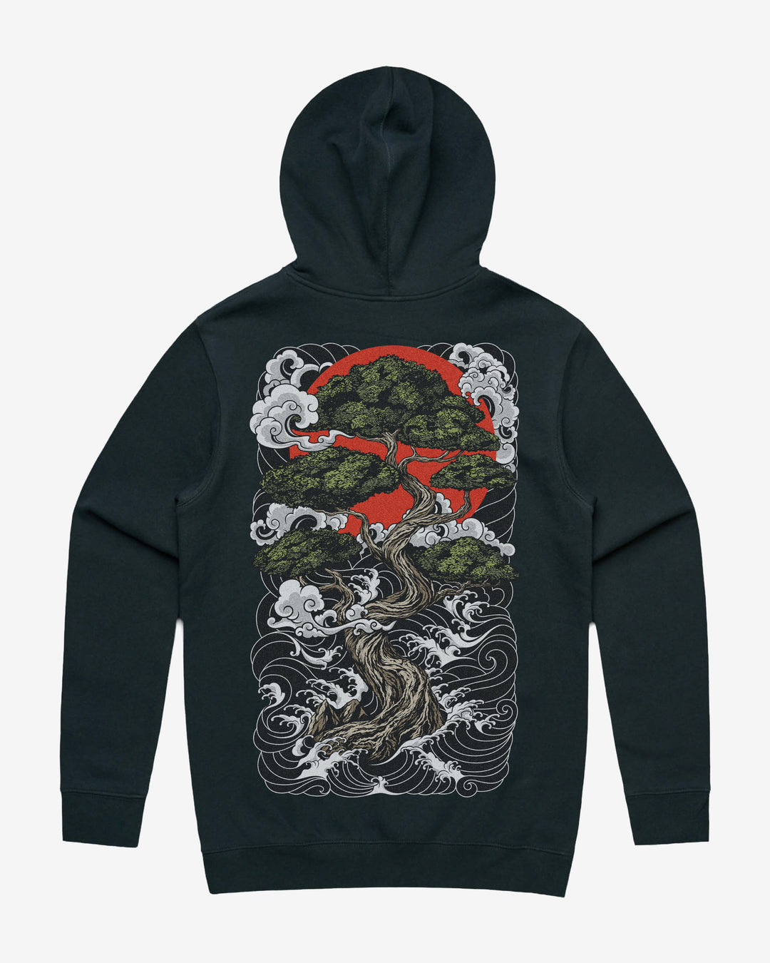 Bonsai Tree Graphic Hoodie With Back Print