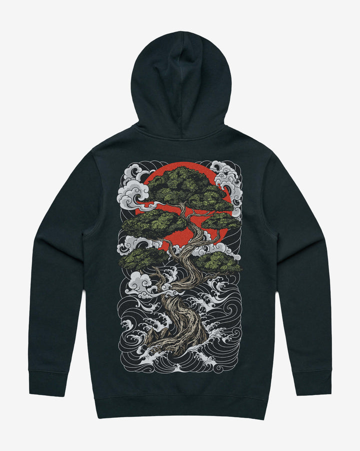 Bonsai Tree Graphic Hoodie With Back Print