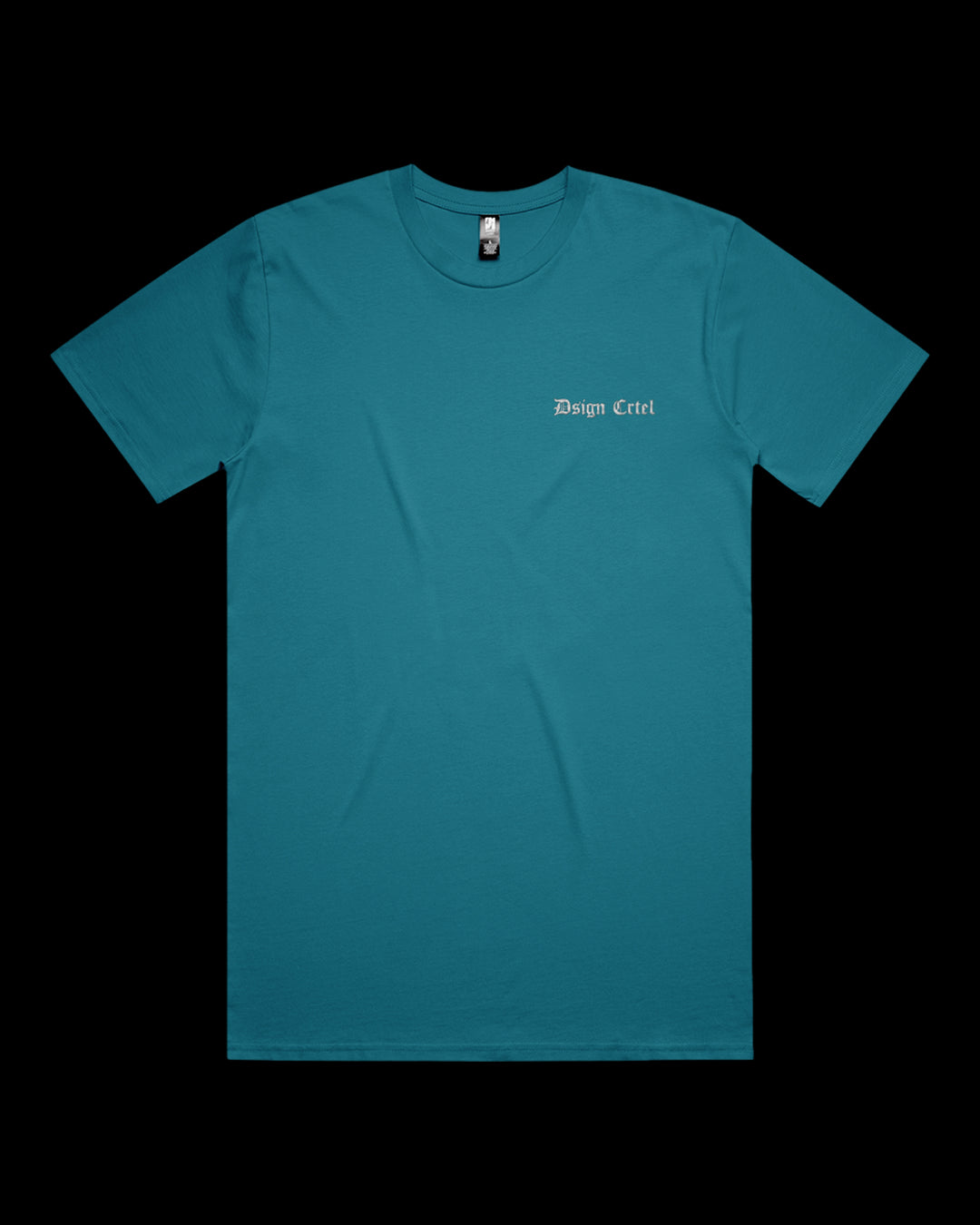 charlotee t-shirt with a small white logo on a black background