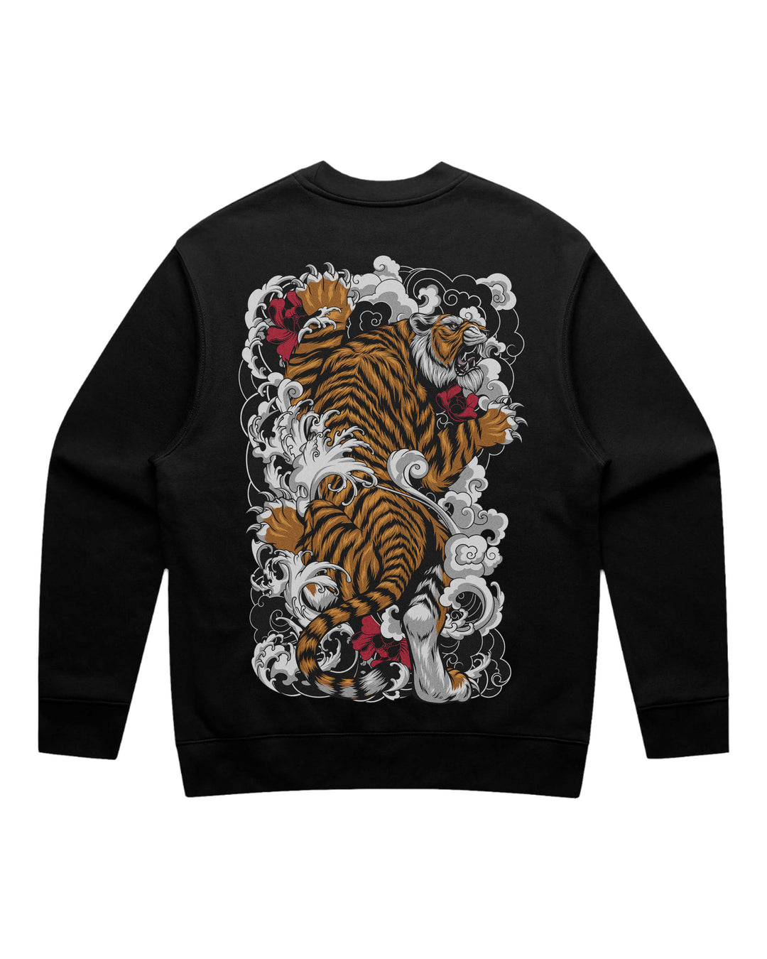 Climbing Tiger Black Crewneck Sweatshirt