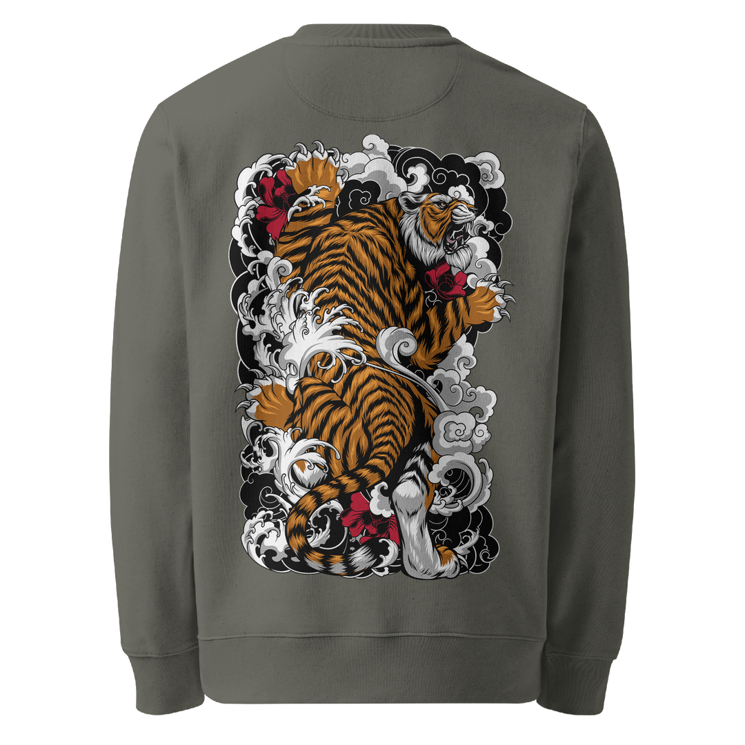 Tigers Ascent Graphic Tattoo Sweatshirt - Khaki