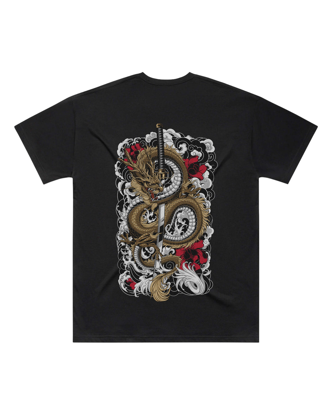 Clouded Dragon Black Oversized T-Shirt