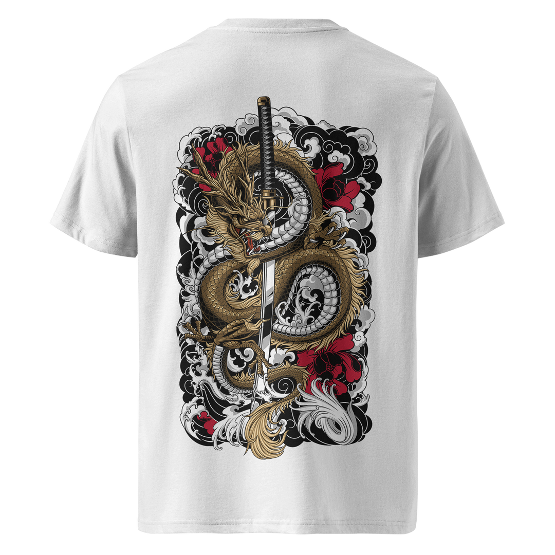 Clouded Dragon Tattoo Tee – White Heavyweight