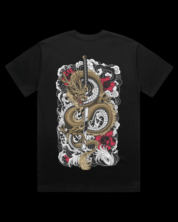 Boxy, Oversized 280gsm Heavyweight T-Shirt With Large Irezumi Inspired Back Print.