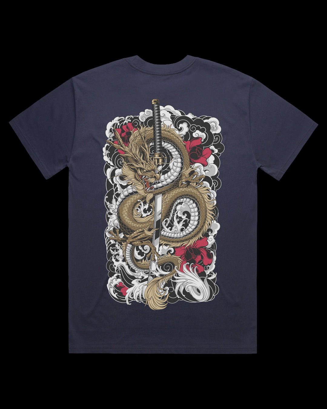 Boxy, Oversized 280gsm Heavyweight T-Shirt With Large Irezumi Inspired Back Print.