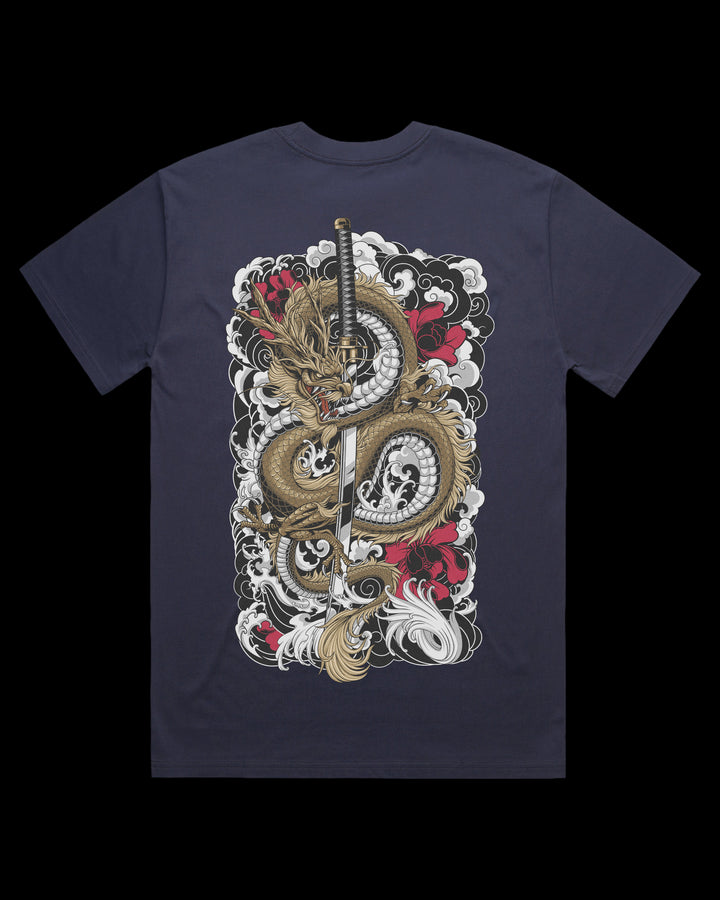 Boxy, Oversized 280gsm Heavyweight T-Shirt With Large Irezumi Inspired Back Print.
