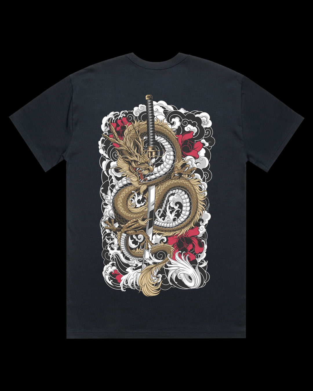 Boxy, Oversized 280gsm Heavyweight T-Shirt With Large Irezumi Inspired Back Print.