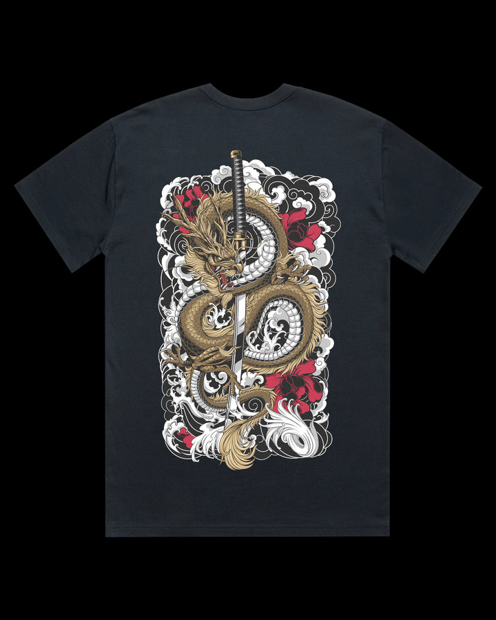 Boxy, Oversized 280gsm Heavyweight T-Shirt With Large Irezumi Inspired Back Print.