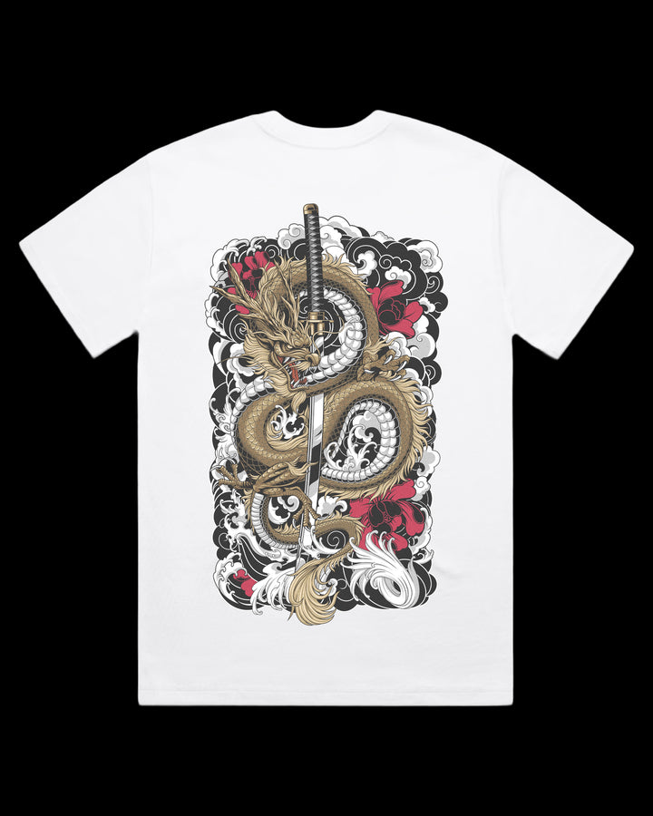 Boxy, Oversized 280gsm Heavyweight T-Shirt With Large Irezumi Inspired Back Print.