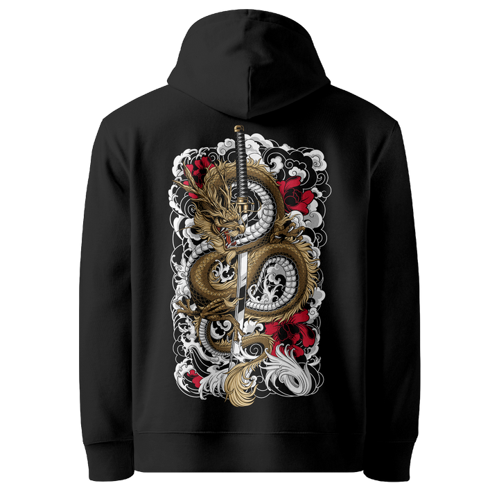 Clouded Dragon Tattoo Hoodie - Black