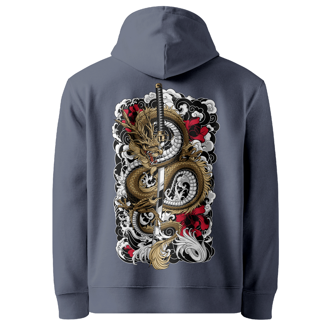 Clouded Dragon Tattoo Hoodie - India Ink